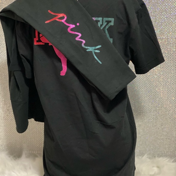 🌈 New Victoria Secret Rainbow Glitter Gradient Tee & Legging Set 🌈 Sold Out - Picture 10 of 16